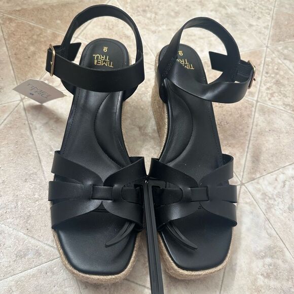 Time and Tru Women's Espadrille Wedge Sandals Size 9 - Picture 1 of 2